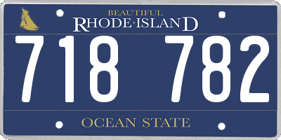 RI license plate 718782