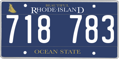 RI license plate 718783