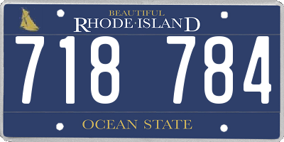 RI license plate 718784