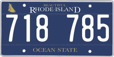 RI license plate 718785