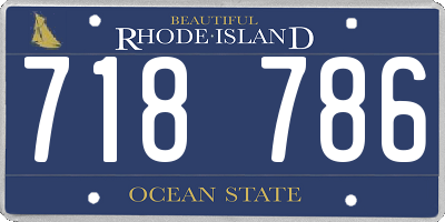 RI license plate 718786