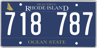 RI license plate 718787