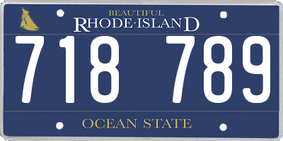 RI license plate 718789