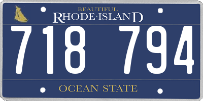 RI license plate 718794
