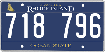 RI license plate 718796