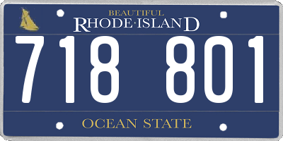 RI license plate 718801