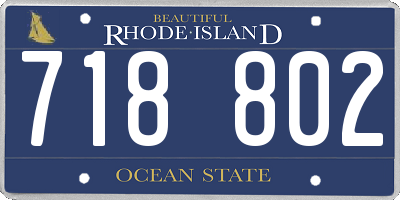 RI license plate 718802
