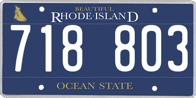 RI license plate 718803