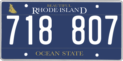 RI license plate 718807