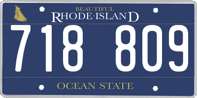 RI license plate 718809