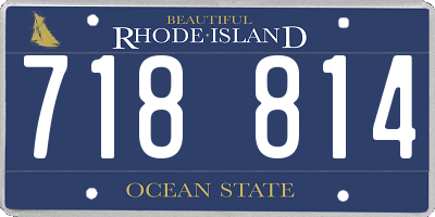 RI license plate 718814