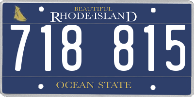 RI license plate 718815
