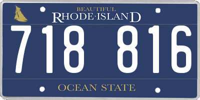 RI license plate 718816