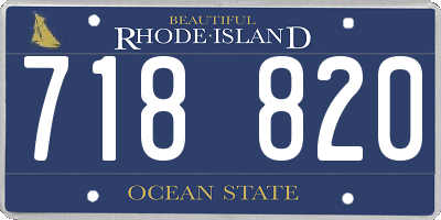 RI license plate 718820