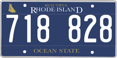 RI license plate 718828