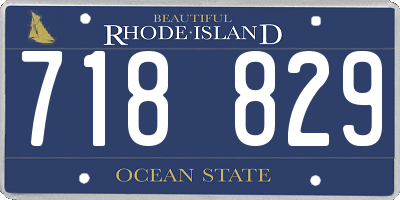 RI license plate 718829