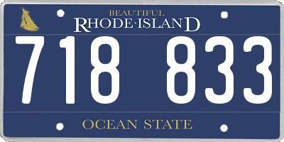 RI license plate 718833