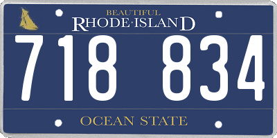 RI license plate 718834