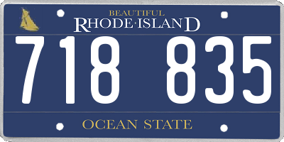 RI license plate 718835