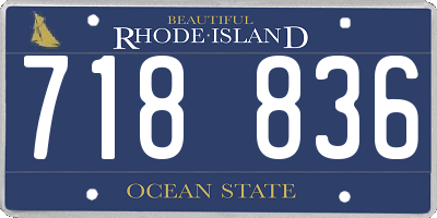 RI license plate 718836