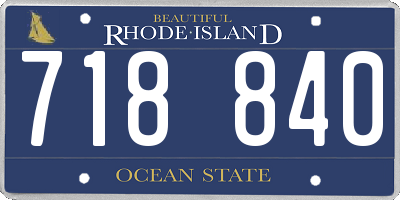 RI license plate 718840