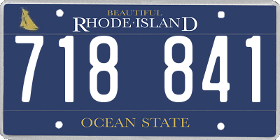 RI license plate 718841