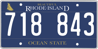 RI license plate 718843
