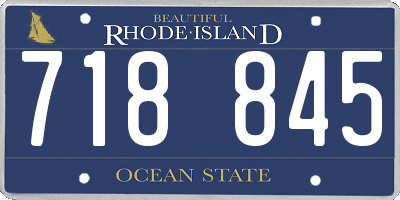 RI license plate 718845