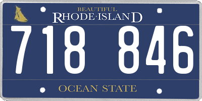 RI license plate 718846
