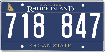 RI license plate 718847