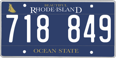 RI license plate 718849