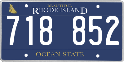 RI license plate 718852