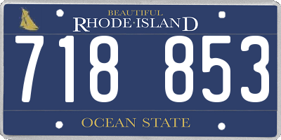 RI license plate 718853