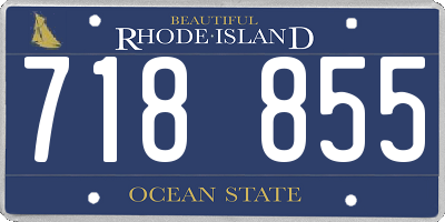 RI license plate 718855
