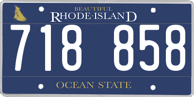 RI license plate 718858