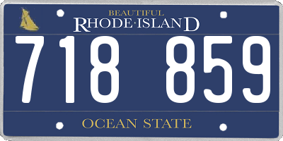 RI license plate 718859