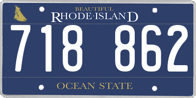 RI license plate 718862