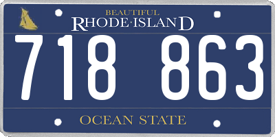 RI license plate 718863