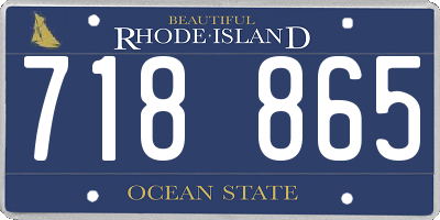 RI license plate 718865