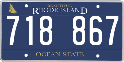 RI license plate 718867