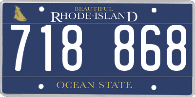 RI license plate 718868
