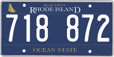 RI license plate 718872