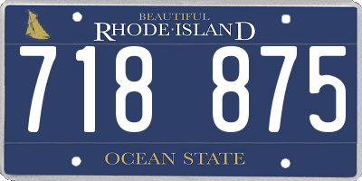 RI license plate 718875
