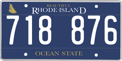 RI license plate 718876