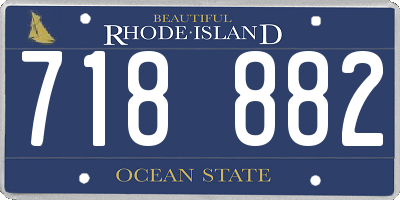 RI license plate 718882
