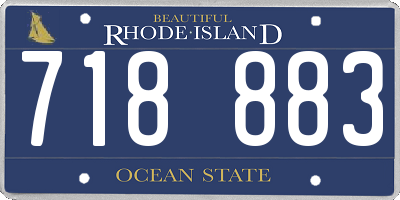 RI license plate 718883