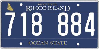 RI license plate 718884