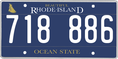 RI license plate 718886