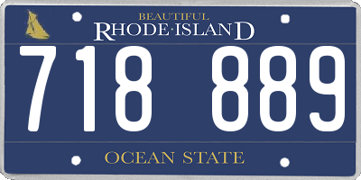 RI license plate 718889
