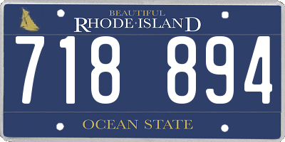 RI license plate 718894